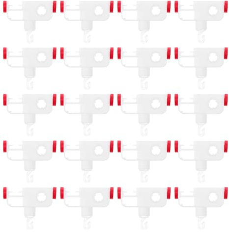 WRITWAA 20 Piezas Polea de Plástico para Riel de Cortinas Verticales Rueda para Cortina Accesorio Rojo para Reparación de Persianas Fácil Instalación para Uso Doméstico