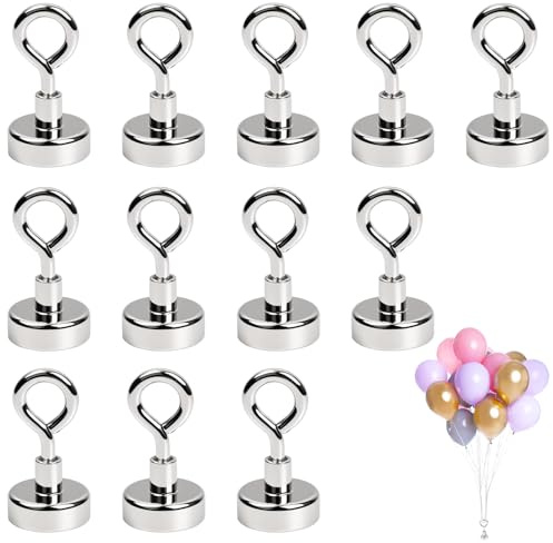 Lotto di 12 pesi palloni elio, peso per palloni elio, elio per palloncini, peso per palloncini, magnetici, peso per palloni riutilizzabili per feste, matrimoni, compleanni, Natalizi, argento)