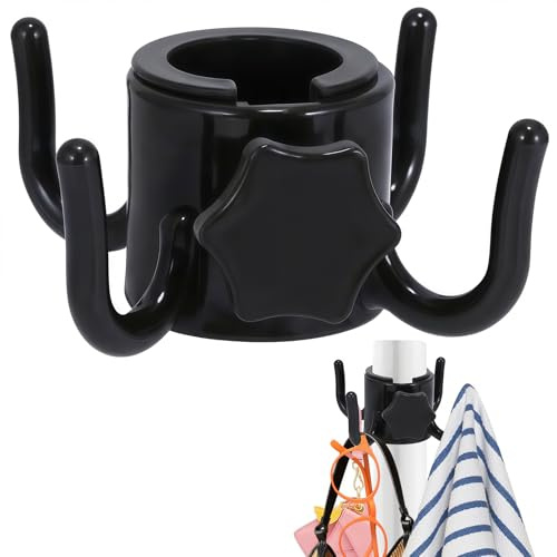GUIZIYAO 4 Puntas Gancho Para Colgar Sombrilla De Playa, Gancho Sombrilla Playa, Toallas, Ropa, Cámara, Gafas, Bolsos – Para Sombrillas De Sol Y Viaje, Negro