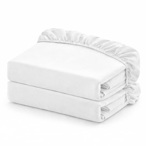 DECASATEXTIL Pack 2 Sábanas Bajeras Ajustables 135x190/200 cm – 50% Algodón 50% Poliéster – Calidad Hotel – Suaves, Resistentes y Duraderas