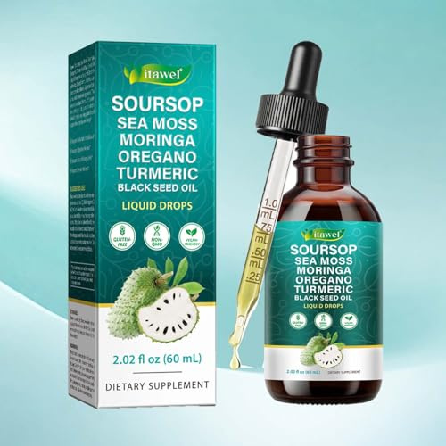 10-in-1 Soursop Bitters Liquid Drops 60ml – Daily Herbal Wellness Formula with Soursop & Black Seed Oil, Supports Digestive Wellness & Immune Function