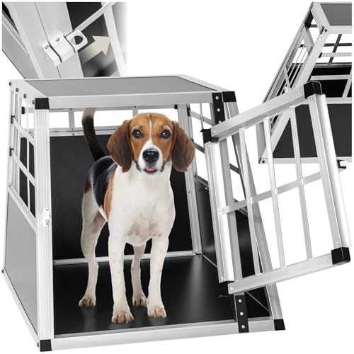 tectake® Caisse de Transport pour Chien légère & Solide Simple Cage de Transport Chien pour Transport Voiture, Maison ou Jardin Cage pour Petit Chiens - 54 x 69 x 50 cm