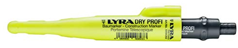 Lyra L4494202, LYRA DRY - Matita per edilizia professionale, con temperamatite e clip, mina universale in grafite da 2B, 2,8 mm, per tutte le superfici