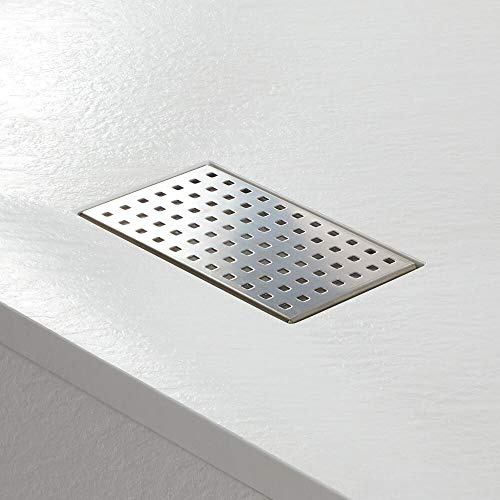 Milano Rectangular Stainless Steel Shower Tray Waste Drain Cover - 202mm x 124mm