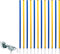 dobar® 50807 Agility Slalomset - 12 teiliges Agility Set für Hunde - Zweifarbige Slalomstangen zum Trainieren - Geschicklichkeits-Training im Set - Höhe 110 cm - Blau/Gelb