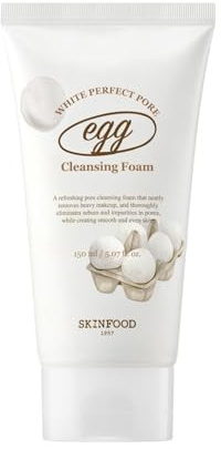 SKIN FOOD since 1957 Schiuma detergente per pori all'uovo 150 ml - Detergente per schiuma viso a bolle arricchito con albume d'uovo leggero e morbido (5.07 fl.oz.)