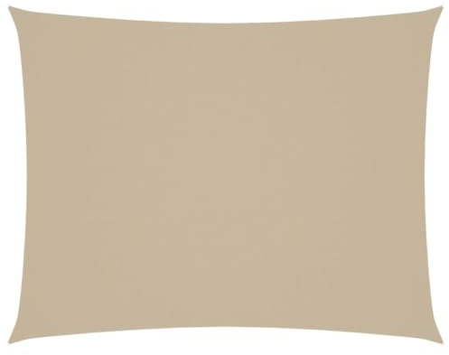 vidaXL Sonnensegel Wasserfest Sonnenschutz Windschutz Sonnendach UV Schutz Garten Terrasse Balkon Oxford-Gewebe Rechteckig 3x4,5m Beige