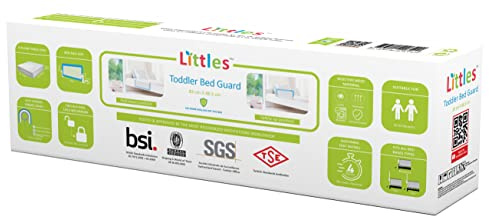 Littles Bed Guard Rail for Toddler, Child & Baby. Fits Single, Double Up to King Size Beds, White, 83 cm x 48.5 cm