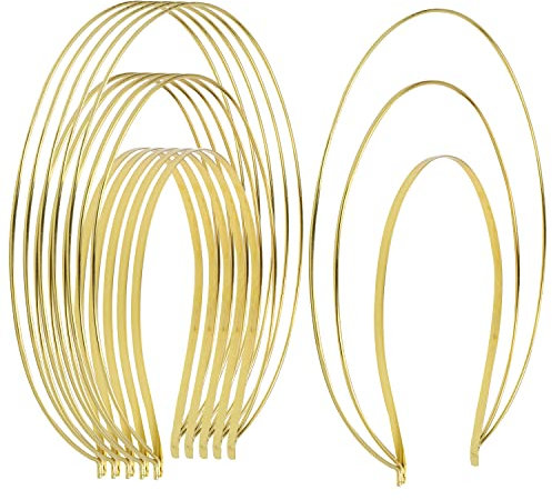 Diadema de metal dorado con corona de halo de ángel, diadema, tiara, aros para el pelo, bandas de manualidades, tocados, fiestas, cosplay, accesorios para el cabello (6 unidades de 3 capas)