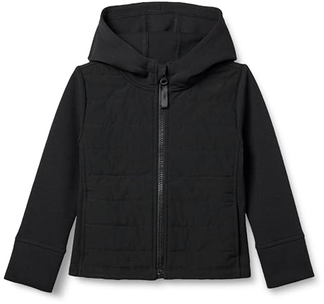 Amazon Essentials Chaqueta Deportiva con Capucha y Cremallera Completa Niña, Negro, 5 años