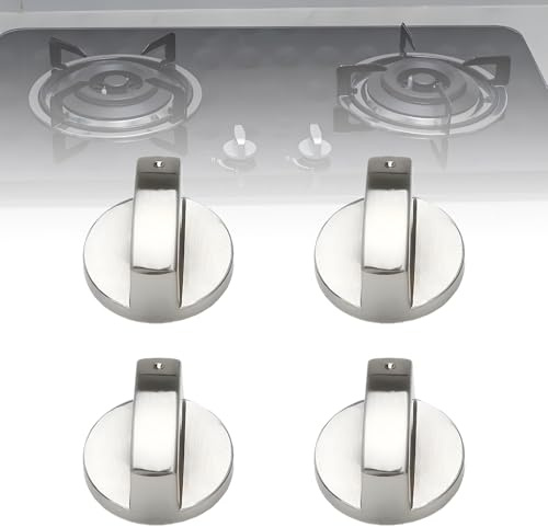 Tyrzol 4 Pcs Gas Cooker Knobs Replacement 6mm, 0 Degree Button Cookware Replacement, Switch Controlled Stove Adapter, Universal Cooker Knobs for Various Ovens with Precise Temperature Control
