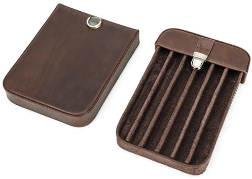 CONTACTS Stifteetui aus echtem Leder, Vintage-Stifthalter, Stift-Schutzhülle für Reisen, Elegantes Schreibtischzubehör, Bleistift-Organizer-Box, Coffee3-4, Beauty Case