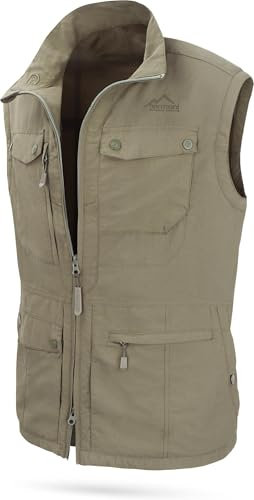 normani Herren Outdoor Weste mit atmungsaktivem Sonnenschutzmaterial 50+ (XS-5XL) Farbe Stone Größe L