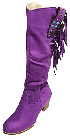 Bottine Femme Talon Botte Bottes Equitation Disco Boots Classique Western Chaussure Cuissarde Medieval Cowgirl Bottines Santiag Hiver Cheval Moto Fantaisie
