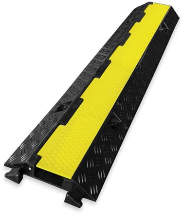 etm überfahrbare Kabelbrücke - wetterfester Kabelschutz überrollbar Kabelkanal Outdoor bis 7,5t für die Baustelle, aus Hartgummi (Etna - aufklappbar, 1 Kanal)