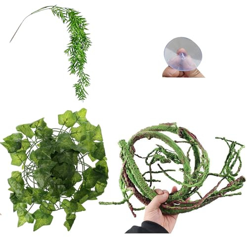 Xinsheinelry Artificielle pour Reptiles grimpants, Terrarium, Jungle en Plastique, Fausse Vigne, Amphibiens, Ornements d ' Habitat, lézards, Vigne grimpante, Fournitures pour Reptiles