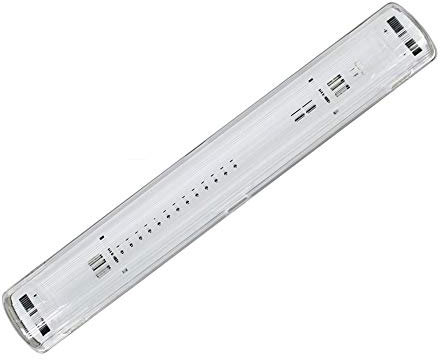 Vetrineinrete® Plafoniera tenuta stagna IP65 per 2 tubi a led neon attacco t8 g13 60 120 150 cm da parete soffitto tubo per interni ed esterni lampada da muro impermeabile (150cm 58w) P53