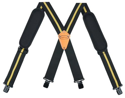 MELOTOUGH Bretelles de ceinture à outils pour travaux lourds, bretelles rembourrées mobiles pour ceinture à outils (bande jaune)