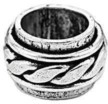NKlaus 2x perle de cheveux anneau de barbe Katar viking motif de nœuds argent sterling 925 40552