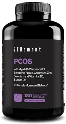 PCOS Zen - Myo-Inositol y D-Chiro-Inositol 40:1- Fórmula completa para Ovarios Poliquísticos (PCOS/SOP) - Equilibrio Hormonal y Apoyo Metabólico Femenino - 180 Cápsulas Vegetales - Zenement