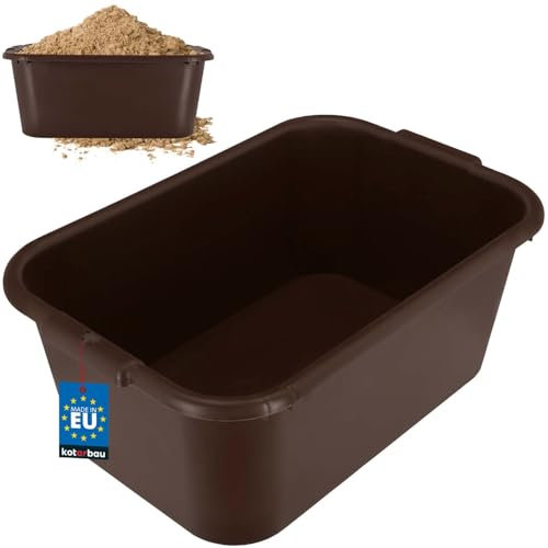 KOTARBAU® Mörtelkübel eckig 45 L Braun Kunststoff Mörtelwanne Mörtelkasten Speißkübel Baukübel Baueimer Mörteleimer Speisfass eckig Maurerkübel Pflanzwanne
