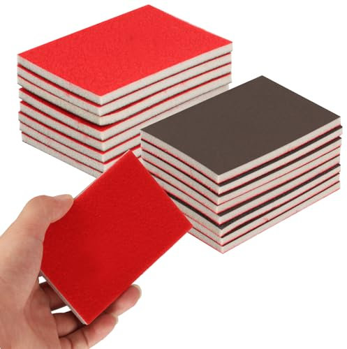 24 Pcs Grit Sanding Sponge Set, 180-3000 Grit Foam Filled Sanding Pads, Wet and Dry Sandpapers Sheets Blocks, Sand Paper Pack for Metal Walls Wood Furniture Polishing(12 Grit)