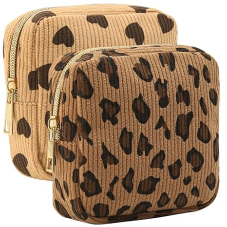 2 bolsas pequeñas para artículos de higiene, neceser pequeño con cremallera, mini neceser para guardar compresas, pequeño neceser para viajes y uso diario, práctico