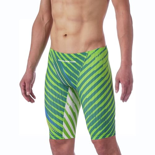 My Kilometre Jammer Costume da Bagno da Uomo Tinta Unita Jammers Endurance Long Racing Training Costume da Bagno, Verde, Medium