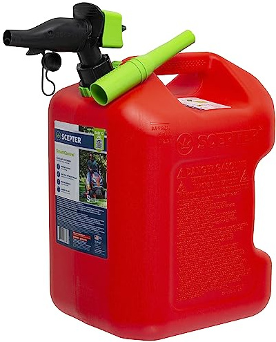 Scepter 5 Gal Gas Can, Spill Proof SmartControl Spout, Spout Extender, Red