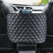 DOULEIN Aufbewahrungstasche Zwischen Autositzen, Auto Handtaschenhalter Car Net Pocket Handtaschenhalter Autositztasche Leder Lederhandtaschenhalter Autotaschen-Schwarz