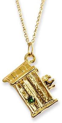 Lucina K. Once Upon a Mattress inspired Princess & Pea Necklace - Musical Theater Cast Gift - Handcrafted Pewter Made in USA (Gold Plated 20 chain)