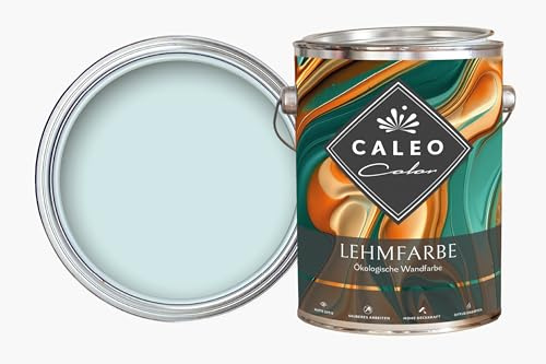 Caleo Color lerfärg isblomma 2,25 liter – ekologisk väggfärg för vardagsrum och mer. - hög täckning, droppfri, luktfri