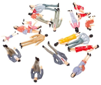 Figure di persone in miniatura 20pcs G Scala 1:25 Mix dipinto Model People Train Park Street Figure passeggeri per i treni ferroviari modello ScenScapes Piattaforma per i passeggeri Figure in miniatu