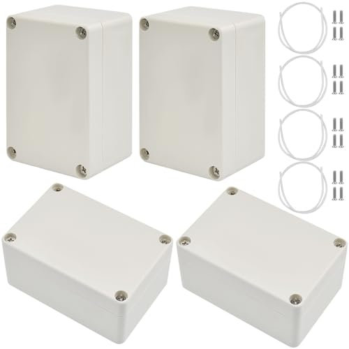 ADERTOS 4 PCS Caja Estanca Exterior Electrica 100x68x50mm Caja Conexiones Exterior IP65 Caja de Conexiones ABS Resistente al Agua Caja Empalmes Estanca para Electrica Conexiones Eléctricas - Blanco
