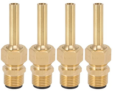 FLEXMAN 4 Ugelli per Fontana d'Acqua, Testina di Spruzzo d'Acqua a Getto Diretto in Ottone, Ugello Installato con Filettatura Maschio per Laghetto da Giardino, Parchi Divertimento (G1/2)