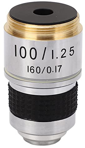 ZAWELIYO 100X Microscope Objective, Size Fall Resistant Professional Objective Lens Replacement Compatible with Most Biological Microscopes