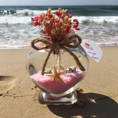 detalles boda para invitados, 20 velas en cristal personalizadas Detalles Comunion, Bautizo, Boda, Regalito Invitados, ideal como regalo recuerdos comunion Gel Blanco Y Arena rosa