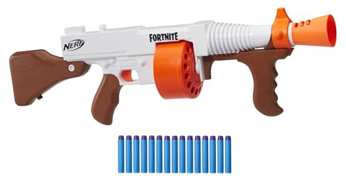 Nerf Fortnite DG Dart Blaster - 15-Dart Rotating Drum, Pump Action, 15 Official Nerf Darts