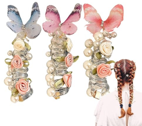 Qumiuu Gomas para el pelo, Cordel en espiral Coletero, Elástico Accesorios para el Cabello Para Coleta Estilo Diario Escuela Niños