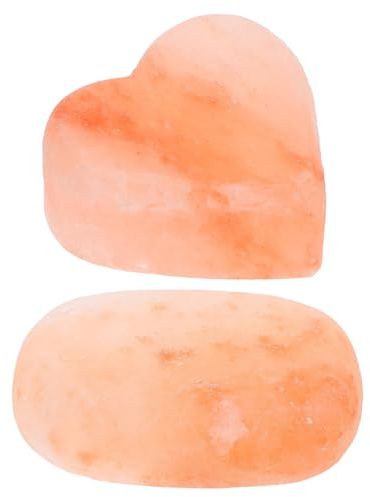 PLAFOPE 2 St Badsaltsten Rose Salt Massage Stones Mineraldeodorant Saltkroppskrubb Rosa Saltsten Badtvål För Kvinnor Duschdeodorantsten Polerad Saltsten Salt Deodorantsten Orange