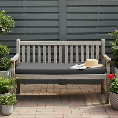 Ventouse 8cm Dick Outdoor Bankauflage: 107x46x8cm Wasserdicht Gartenbank Auflage Bankkissen Sitzauflagen Gartenmöbel mit Anti Rutsch Design für Dekorationsliebhaber (Dunkelgrau, 150x46x8cm)