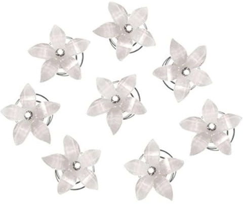 CRAFTHROU 12 Stück Weiße Florale Haarspiralen mit Funkelnden Strasssteinen Elegante Haarnadeln für Braut und Hochzeit Dekorative Haarschmuck Accessoires