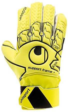 Uhlsport Kinder Soft SF+ Junior Torwarthandschuhe, Fluo gelb/Schwarz, 4