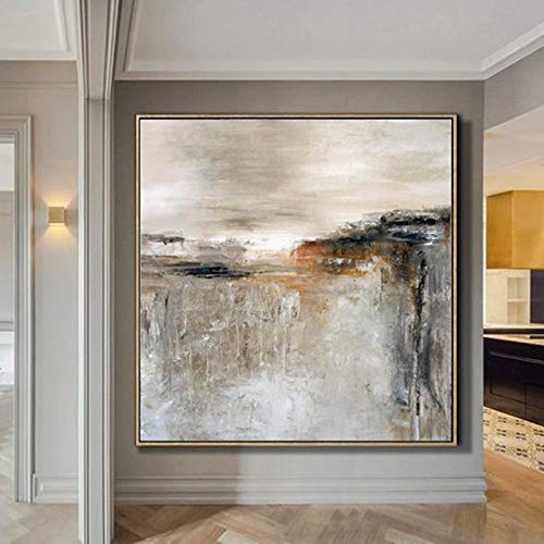 Quadri Astratti Dipinti A Mano Su Tela,100% Dipinto A Mano Moderno Paesaggio Astratto Pittura Ad Olio Su Tela Arte Murale Decorazione Senza Cornice Per La Casa Della Stanza Dal Vivo, 130X130 Cm (51,2