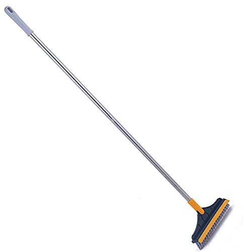 GIMOCOOL 2 in 1 Spazzola per La Pulizia del Bagno, Manico Lungo, Spazzolone, Rimovibile, Spazzola per Fughe, Detergente per Piastrelle con Setole Rigide, per Pareti, Bagno, Cucina, WC