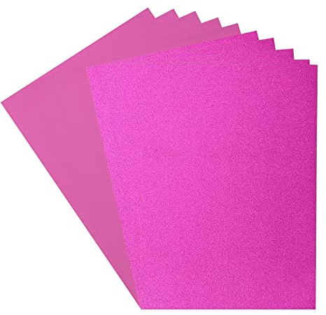 Carta e Cartoncino Glitterati Florence - Supporti colorati A4 per Creazione di Biglietti - Pink/Fuchsia - 10 Fogli - Carta colorata Scrapbooking, Biglietti e Lavori con Carta - 250/216 g/m²