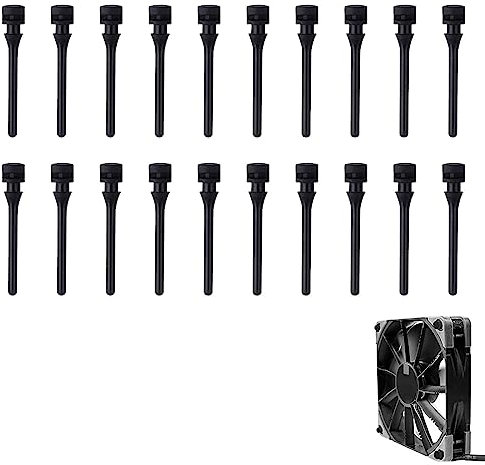 Soportes de Ventilador Antivibración, Tornillos de Goma para PC, Negro, 20 Piezas