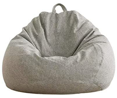 AD.CON Sitzsack mit ECO Füllung, Puff, Relax-Sessel, Sitzkissen, Bodenkissen, Bean Bag 80x90x50 185L Hellgrau