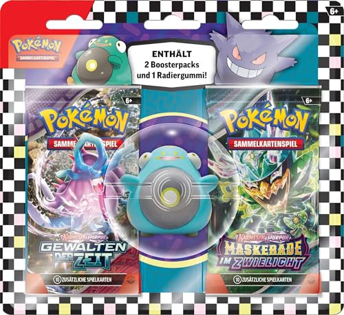 Pokémon-Sammelkartenspiel: Radiergummi-Blister für den Schulanfang – Wampitz (1 Radiergummi & 2 Boosterpacks)