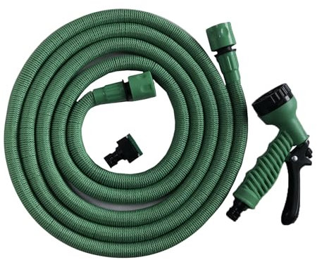 HERSIG - Manguera extensible de jardín verde osc. - 10m.